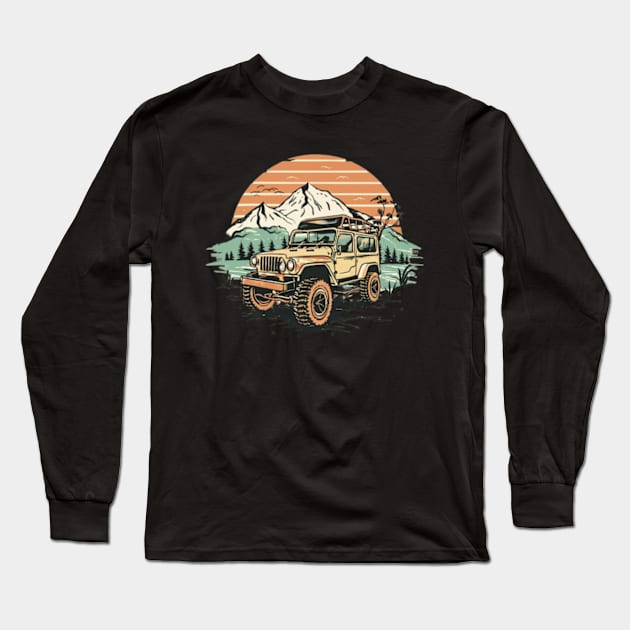 Urban jeep girl Long Sleeve T-Shirt by GreenCraft